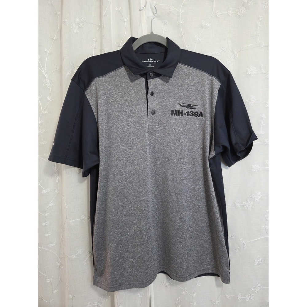 Boeing MH-139A Helicopter Vansport Blue Gray Polo Shirt Med